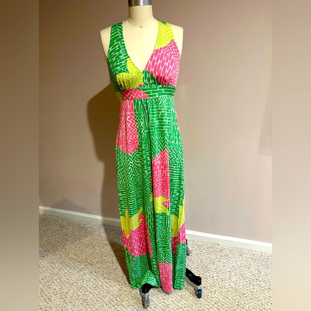 Lilly Pulitzer, size XS Maxi Halter Dress in fun Jumbo Strawberry print